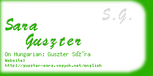 sara guszter business card